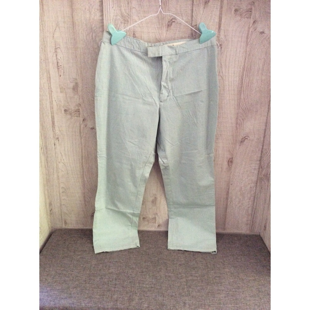 Wrangler Twenty X Stretch Womens Green Gingham Straight Leg Pants 11 Average